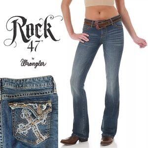 Wrangler | Women’s Rock 47 Wrangler Low-Rise Embellished Jeans | Size 11x34